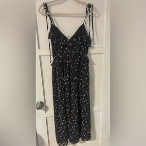 Showpo Black Dress with Floral Accents BRAND NEW
